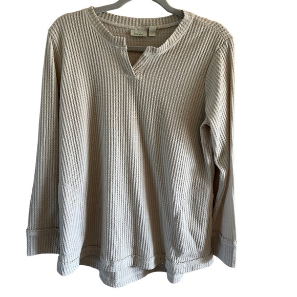 Logo lounge Lori Goldstein Tunic Womens medium Waffle Thermal Long Sleeve NWOT - Picture 1 of 11